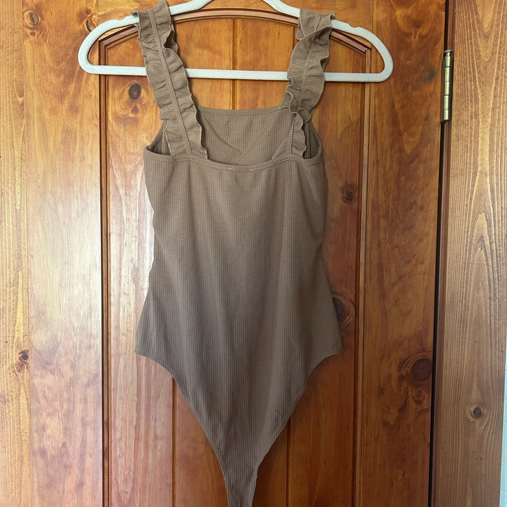 Brown Ribbed Bodysuit - Picture 2 of 4
